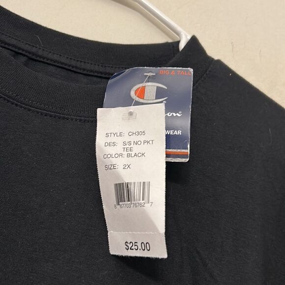 Champion black short sleeve no pocket cotton tee Size XXL New - Picture 5 of 8